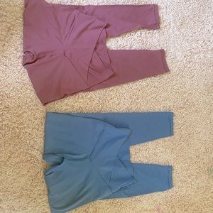 set of 2 aerie crossover leggings size small-open to offers